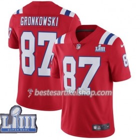 Herren New England Patriots Trikot Rob Gronkowski 87 Nike Rot 2019 Super Bowl LIII